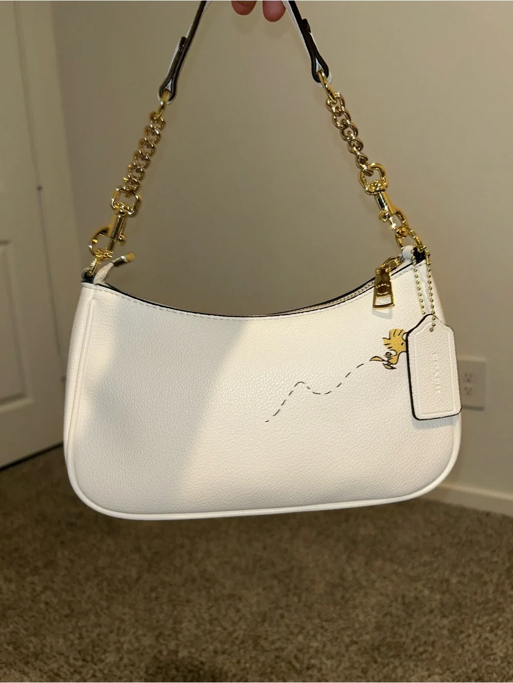 Coach x Snoopy white shoulder bag